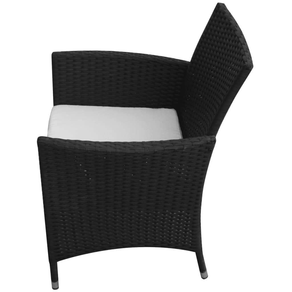 VidaXL Tuinstoelen 2 stuks poly rattan zwart