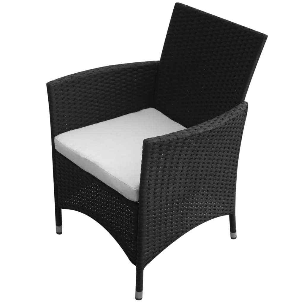 VidaXL Tuinstoelen 2 stuks poly rattan zwart