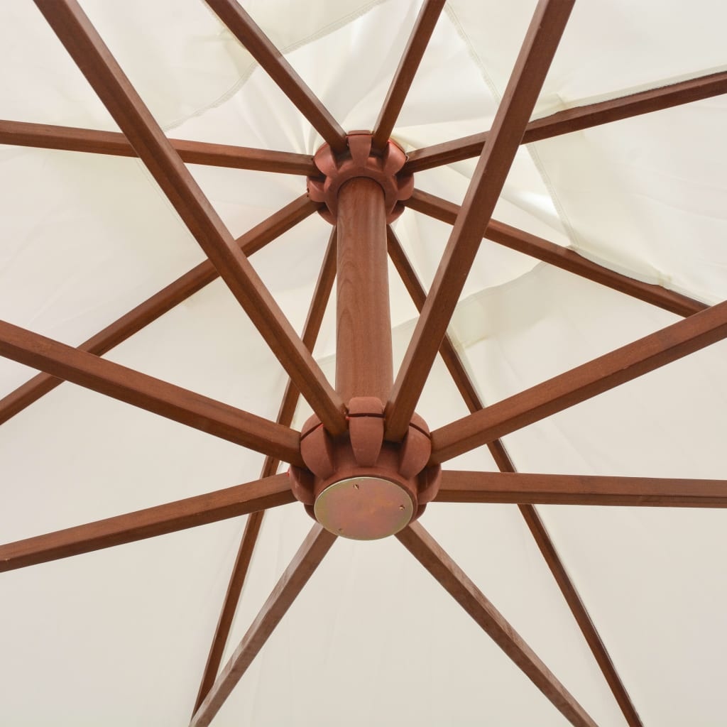 VidaXL Zweefparasol met houten paal 300x300 cm wit