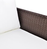 VidaXL 3-delige Loungeset met kussens poly rattan bruin