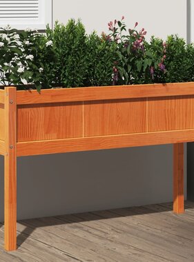 VidaXL Plantenbak met poten 110x31x70 cm grenenhout wasbruin