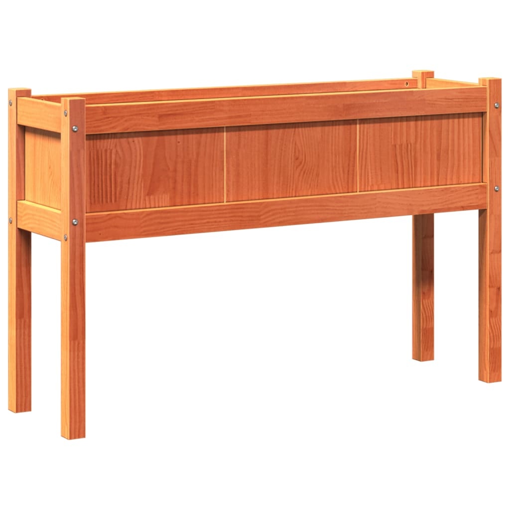 VidaXL Plantenbak met poten 110x31x70 cm grenenhout wasbruin