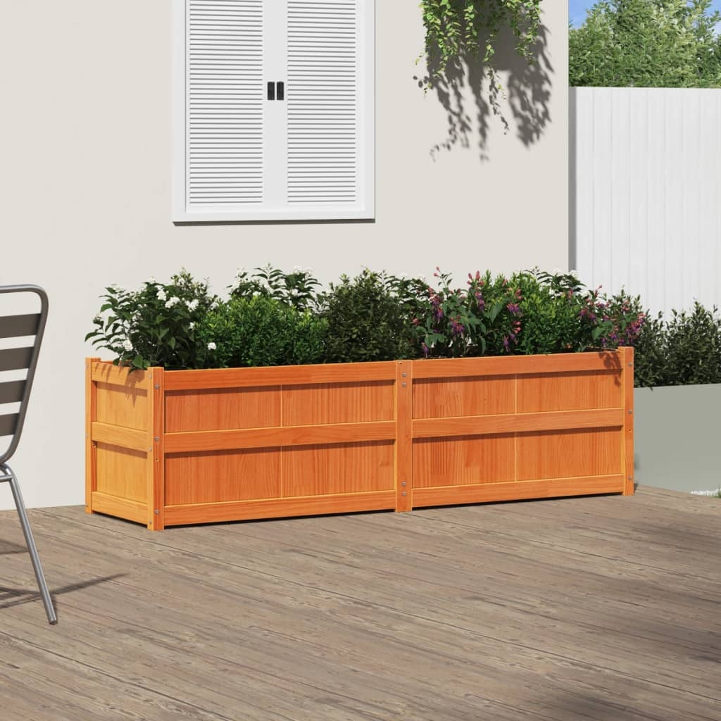 VidaXL Plantenbak 180x50x50 cm massief grenenhout wasbruin