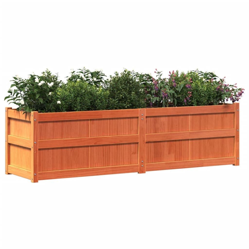 VidaXL Plantenbak 180x50x50 cm massief grenenhout wasbruin