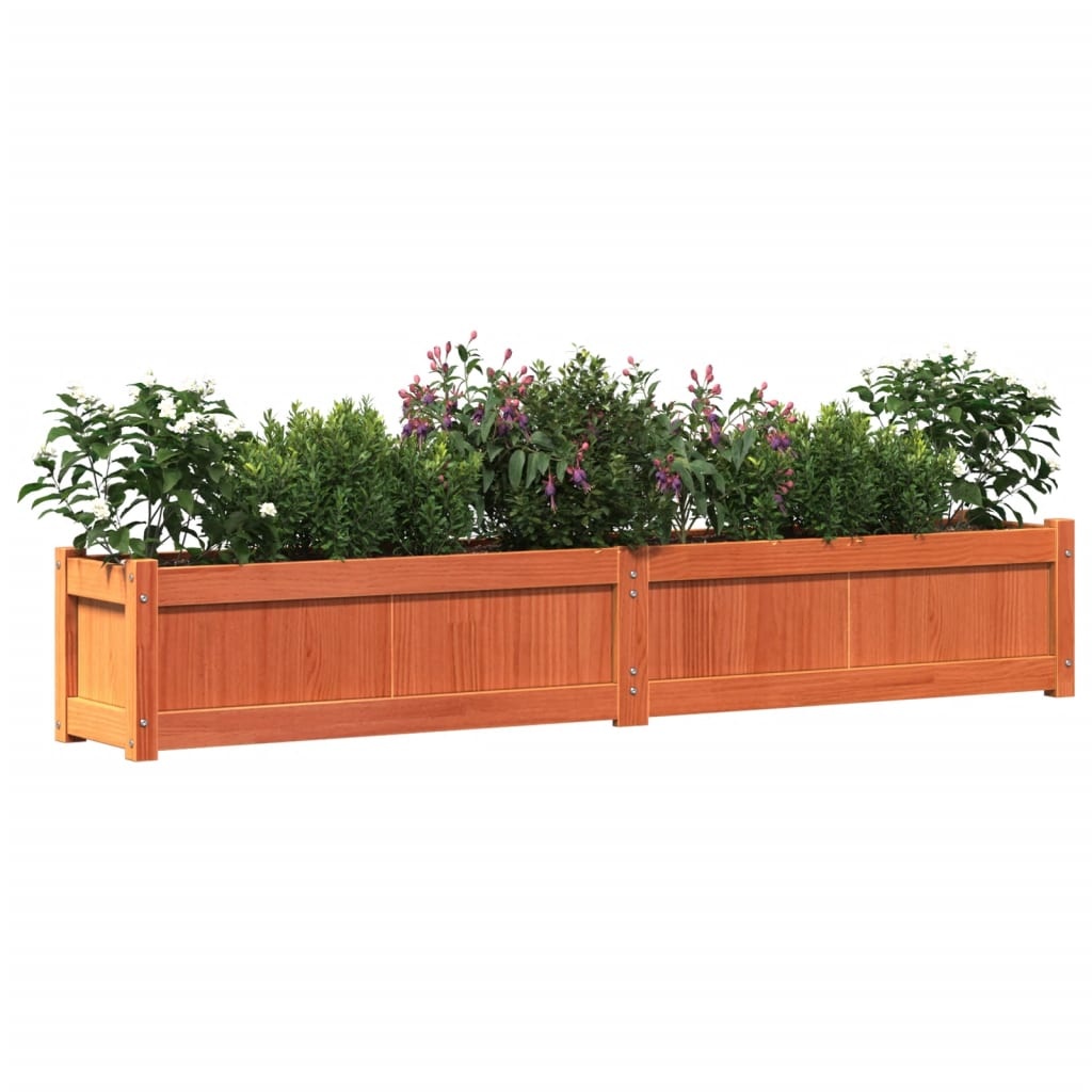 VidaXL Plantenbak 180x31x31 cm massief grenenhout wasbruin