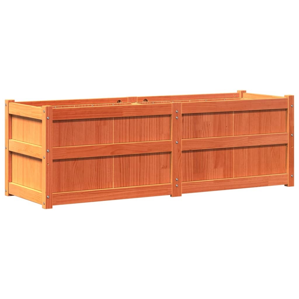 VidaXL Plantenbak 150x50x50 cm massief grenenhout wasbruin