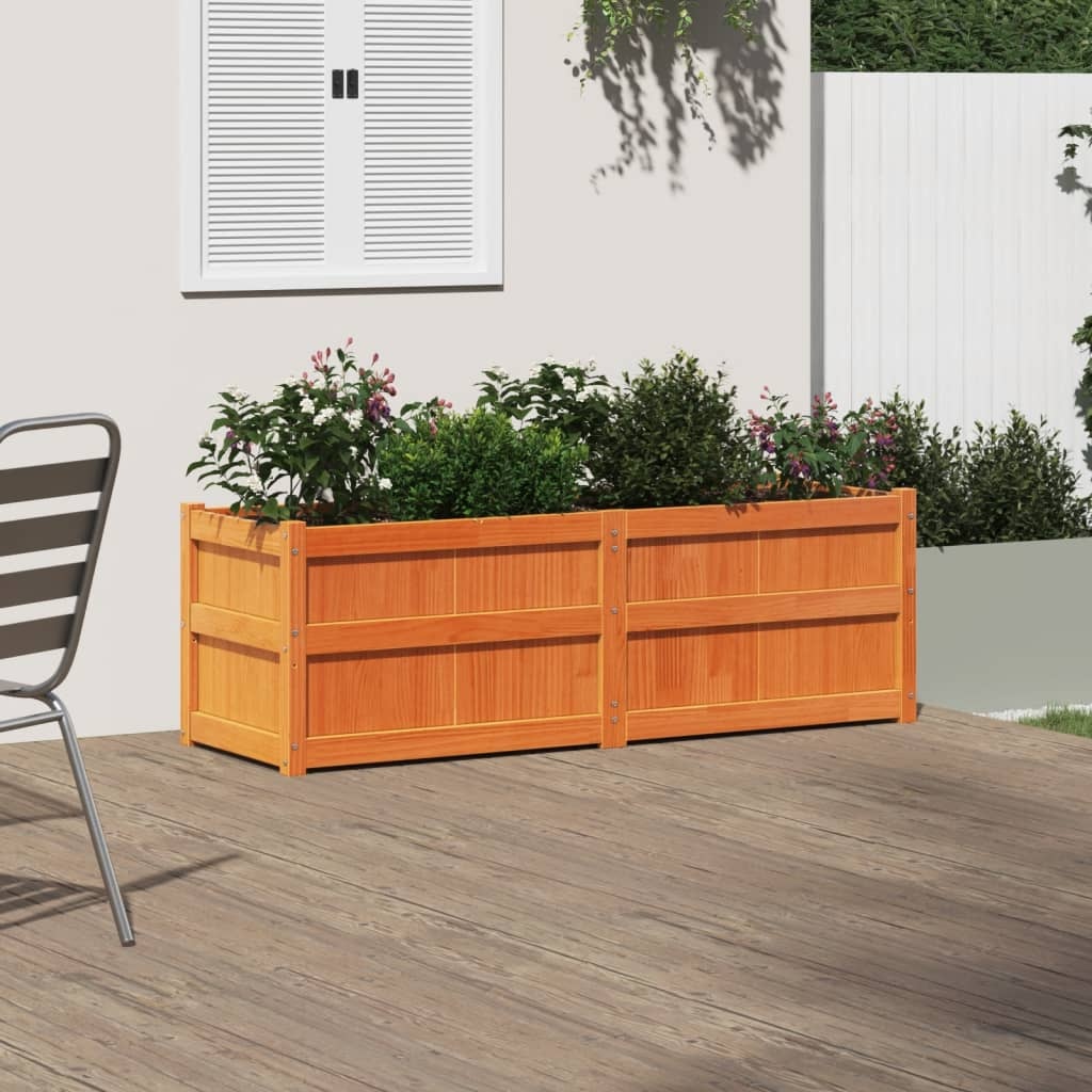 VidaXL Plantenbak 150x50x50 cm massief grenenhout wasbruin