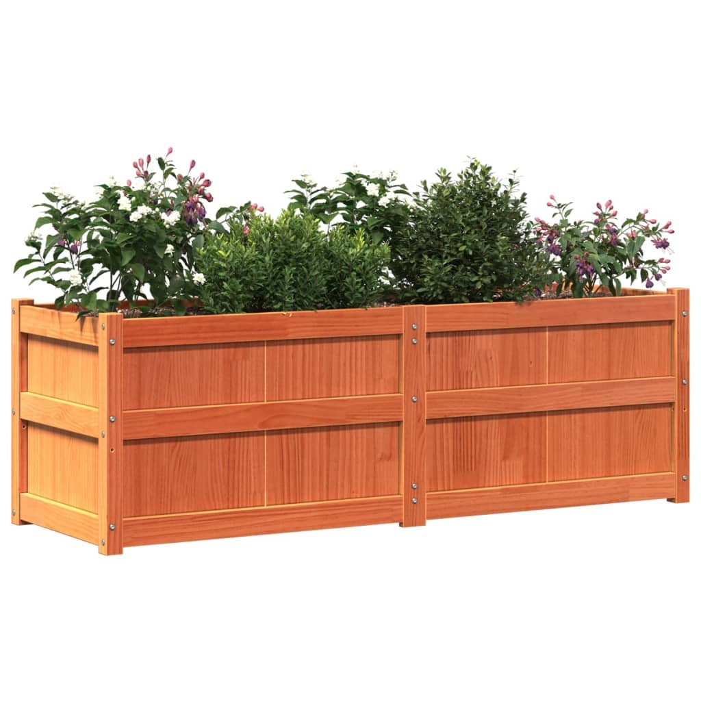 VidaXL Plantenbak 150x50x50 cm massief grenenhout wasbruin
