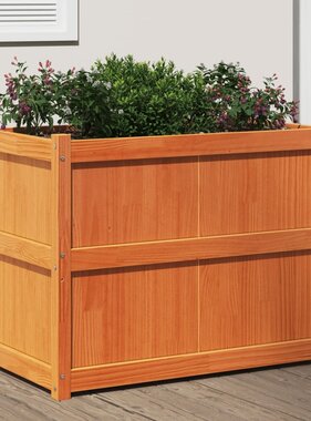 VidaXL Plantenbak 90x50x70 cm massief grenenhout wasbruin