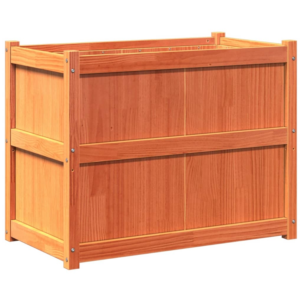 VidaXL Plantenbak 90x50x70 cm massief grenenhout wasbruin