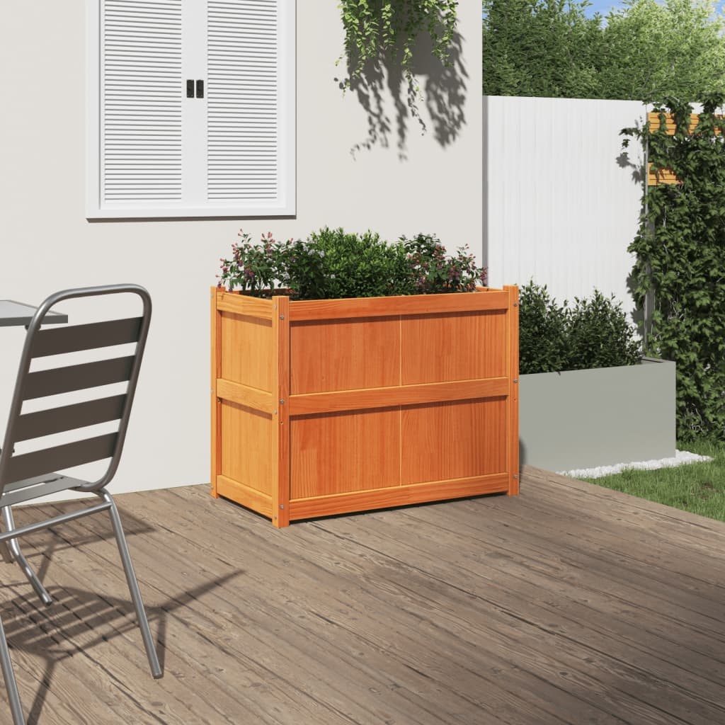 VidaXL Plantenbak 90x50x70 cm massief grenenhout wasbruin