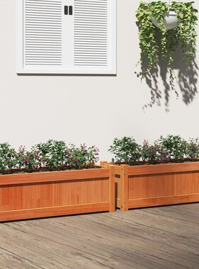 VidaXL Plantenbakken 2 st cm massief grenenhout wasbruin