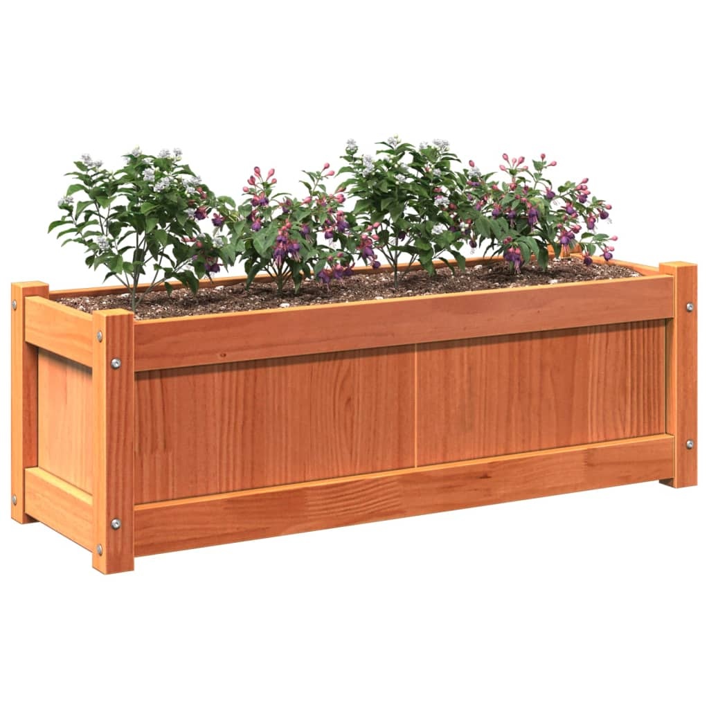 VidaXL Plantenbakken 2 st cm massief grenenhout wasbruin