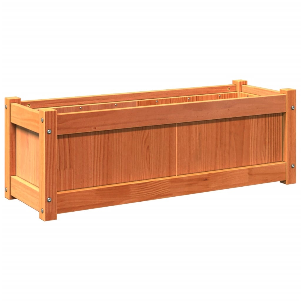 VidaXL Plantenbak 90x31x31 cm massief grenenhout wasbruin