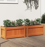 VidaXL Plantenbakken 2 st cm massief grenenhout wasbruin