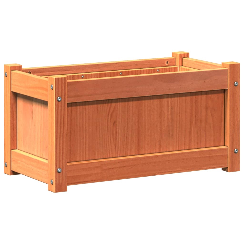 VidaXL Plantenbak 60x31x31 cm massief grenenhout wasbruin