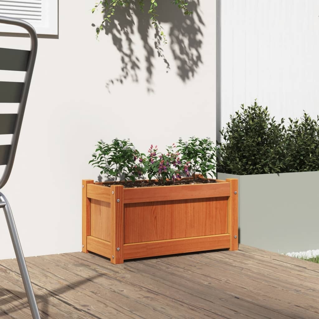 VidaXL Plantenbak 60x31x31 cm massief grenenhout wasbruin