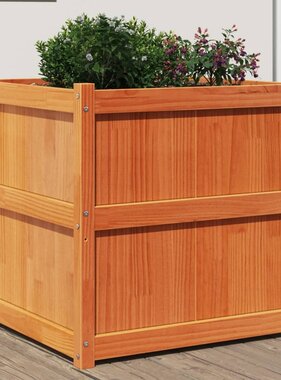 VidaXL Plantenbak 70x70x70 cm massief grenenhout wasbruin