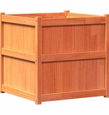 VidaXL Plantenbak 70x70x70 cm massief grenenhout wasbruin