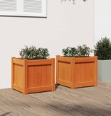 VidaXL Plantenbakken 2 st cm massief grenenhout wasbruin