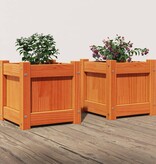 VidaXL Plantenbakken 2 st cm massief grenenhout wasbruin