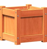 VidaXL Plantenbak 31x31x31 cm massief grenenhout wasbruin