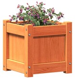 VidaXL Plantenbak 31x31x31 cm massief grenenhout wasbruin