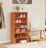 VidaXL Schoenenkast 52x30x104 cm massief grenenhout wasbruin