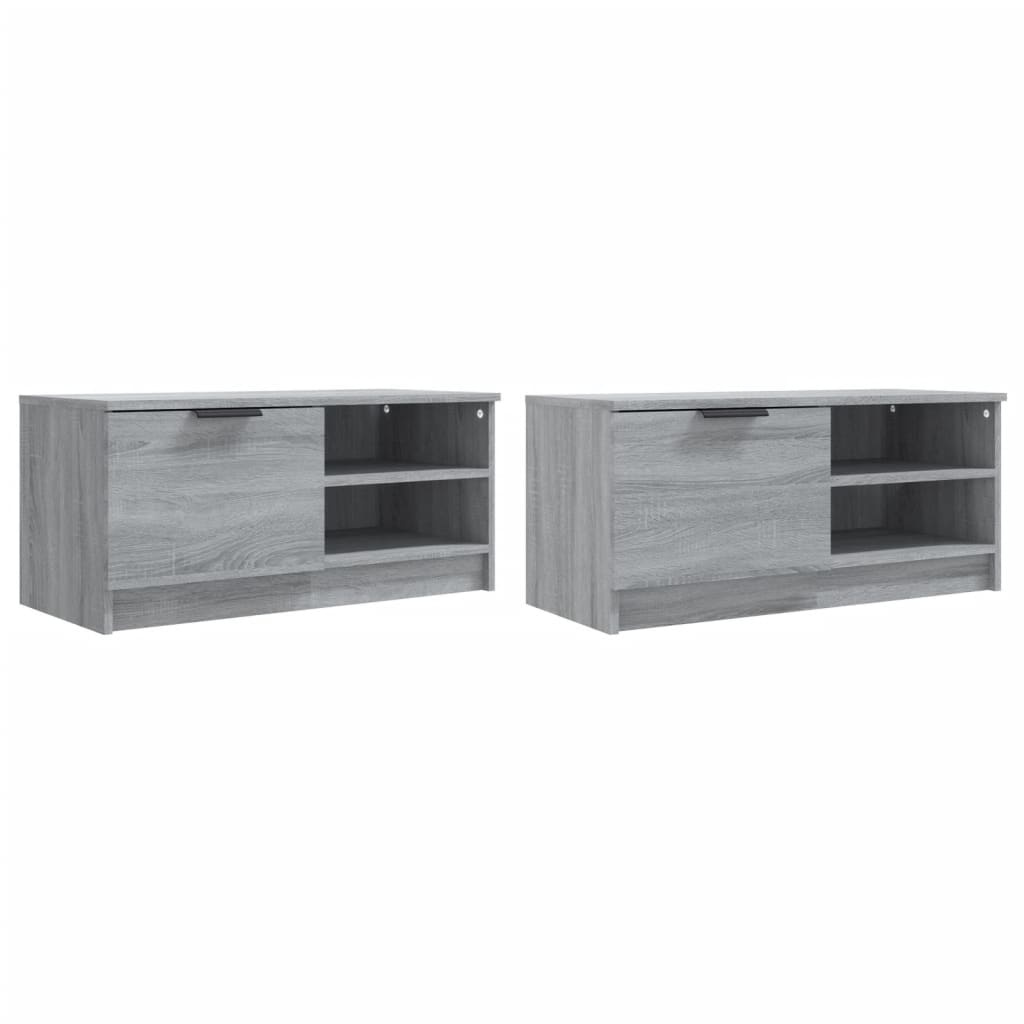 VidaXL Tv-meubelen 2 st 80x35x36,5 cm bewerkt hout grijs sonoma eiken