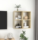 VidaXL Wandkasten 4 st 37x37x37 cm spaanplaat wit sonoma eikenkleurig