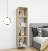 VidaXL Wandkasten 4 st 37x37x37 cm spaanplaat wit sonoma eikenkleurig
