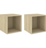 VidaXL Wandkasten 2 st 37x37x37 cm spaanplaat sonoma eikenkleurig