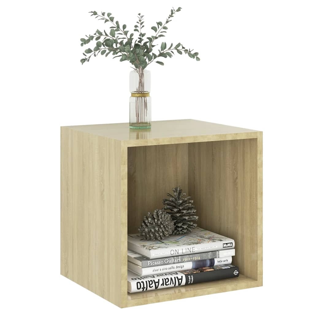 VidaXL Wandkasten 2 st 37x37x37 cm spaanplaat sonoma eikenkleurig