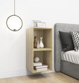 VidaXL Wandkasten 2 st 37x37x37 cm spaanplaat sonoma eikenkleurig