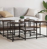 VidaXL Salontafel 91x91x40 cm bewerkt hout bruineikenkleurig