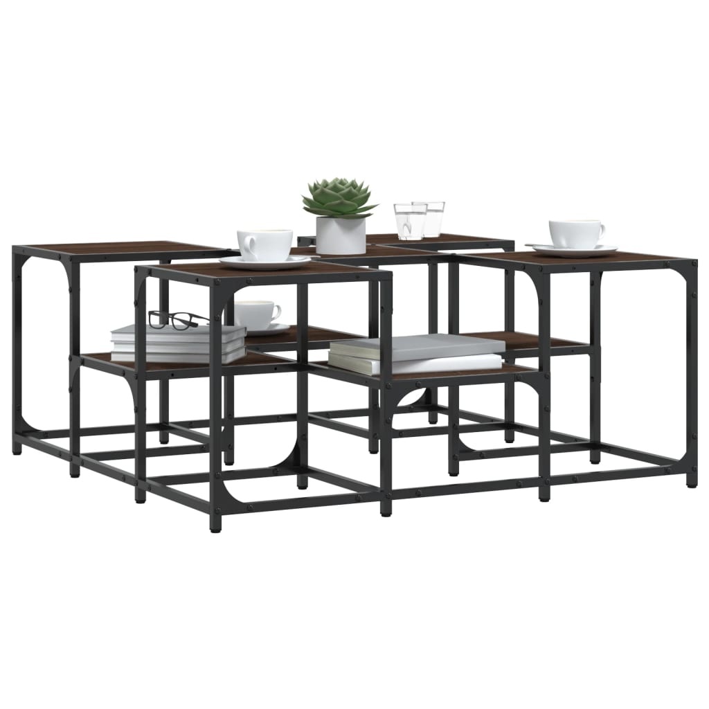 VidaXL Salontafel 91x91x40 cm bewerkt hout bruineikenkleurig