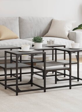 VidaXL Salontafel 91x91x40 cm bewerkt hout grijs sonoma eikenkleurig