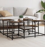VidaXL Salontafel 91x91x40 cm bewerkt hout gerookt eikenkleurig
