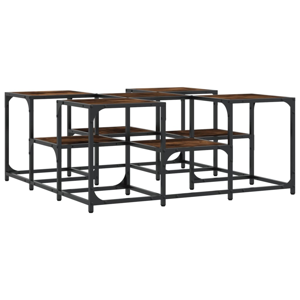 VidaXL Salontafel 91x91x40 cm bewerkt hout gerookt eikenkleurig