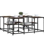 VidaXL Salontafel 91x91x40 cm bewerkt hout gerookt eikenkleurig