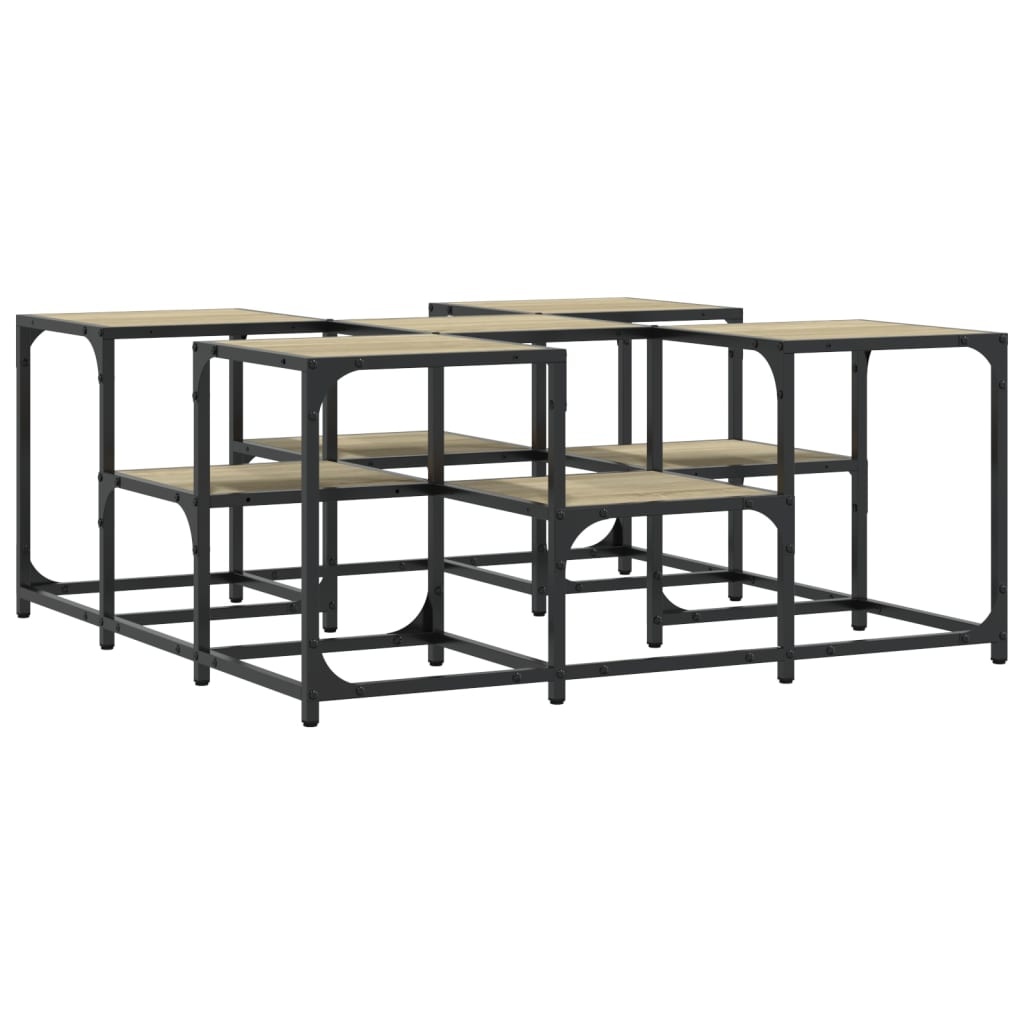 VidaXL Salontafel 91x91x40 cm bewerkt hout sonoma eikenkleurig