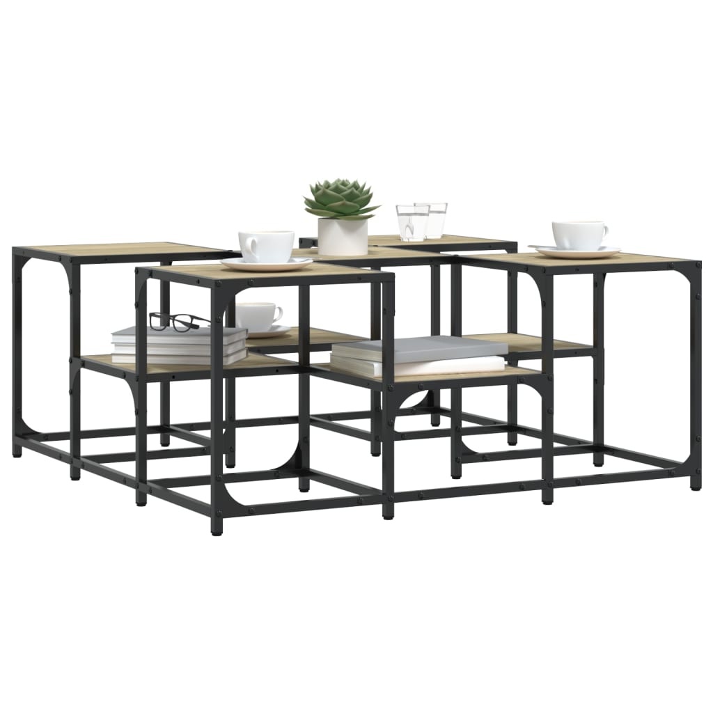 VidaXL Salontafel 91x91x40 cm bewerkt hout sonoma eikenkleurig