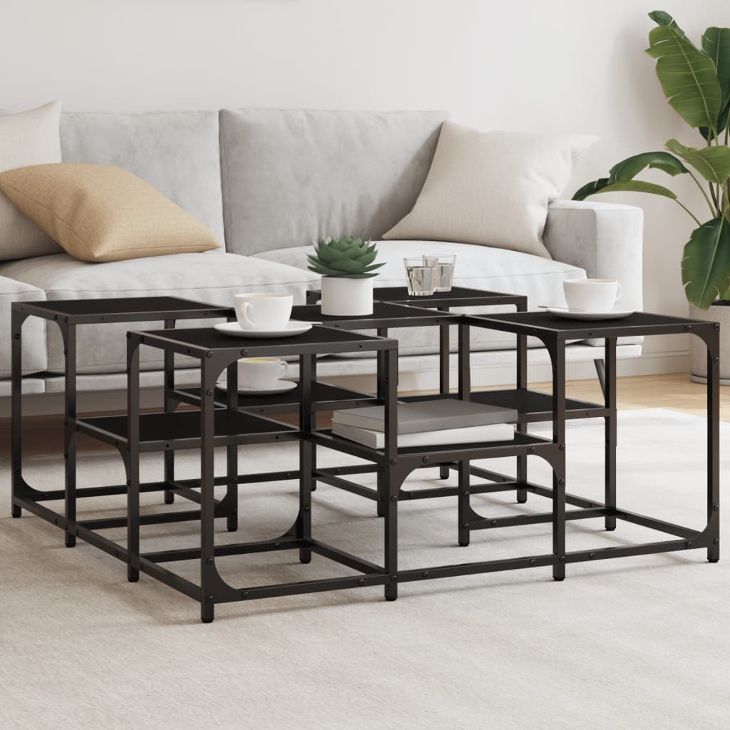 VidaXL Salontafel 91x91x40 cm bewerkt hout zwart