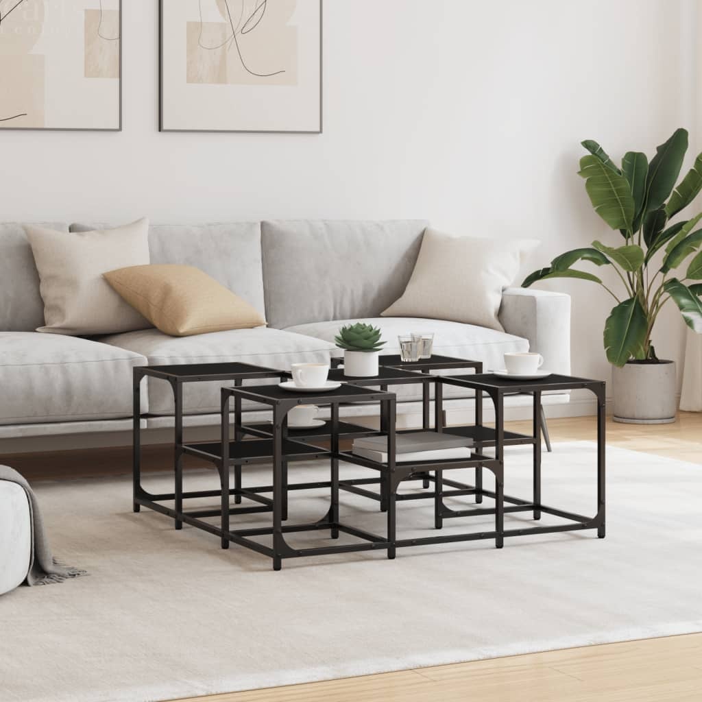 VidaXL Salontafel 91x91x40 cm bewerkt hout zwart