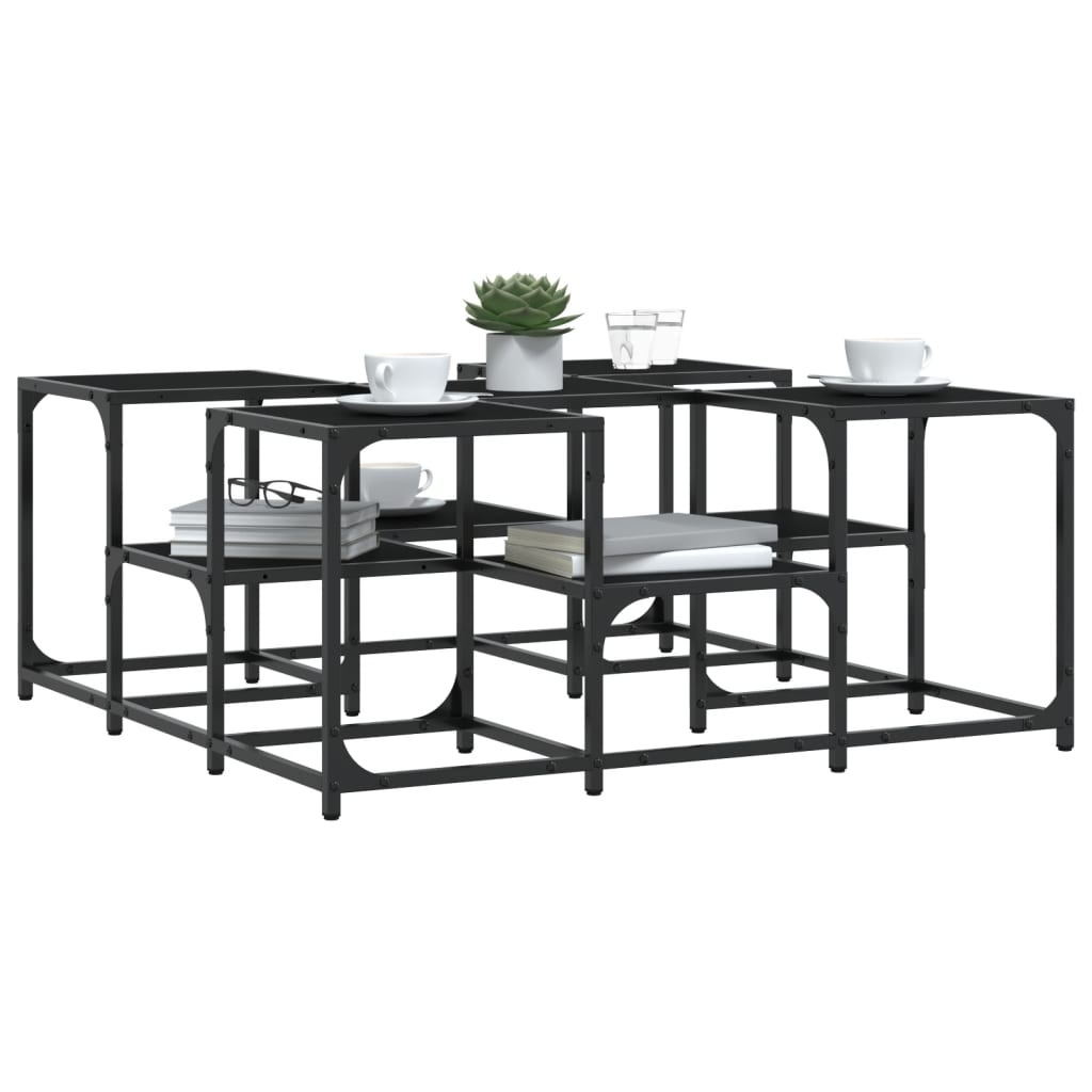VidaXL Salontafel 91x91x40 cm bewerkt hout zwart