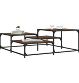 VidaXL Salontafel 107x107x40 cm bewerkt hout bruineikenkleurig