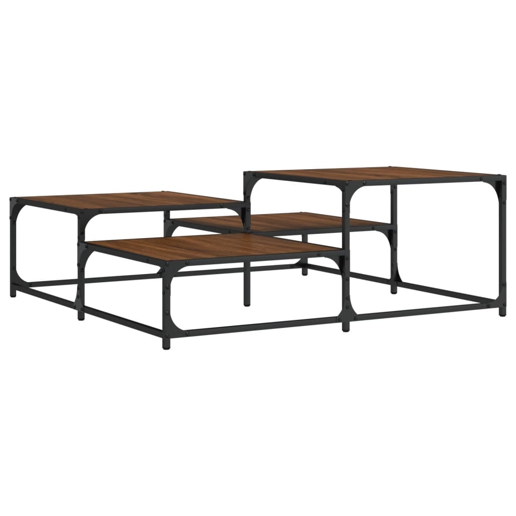 VidaXL Salontafel 107x107x40 cm bewerkt hout bruineikenkleurig