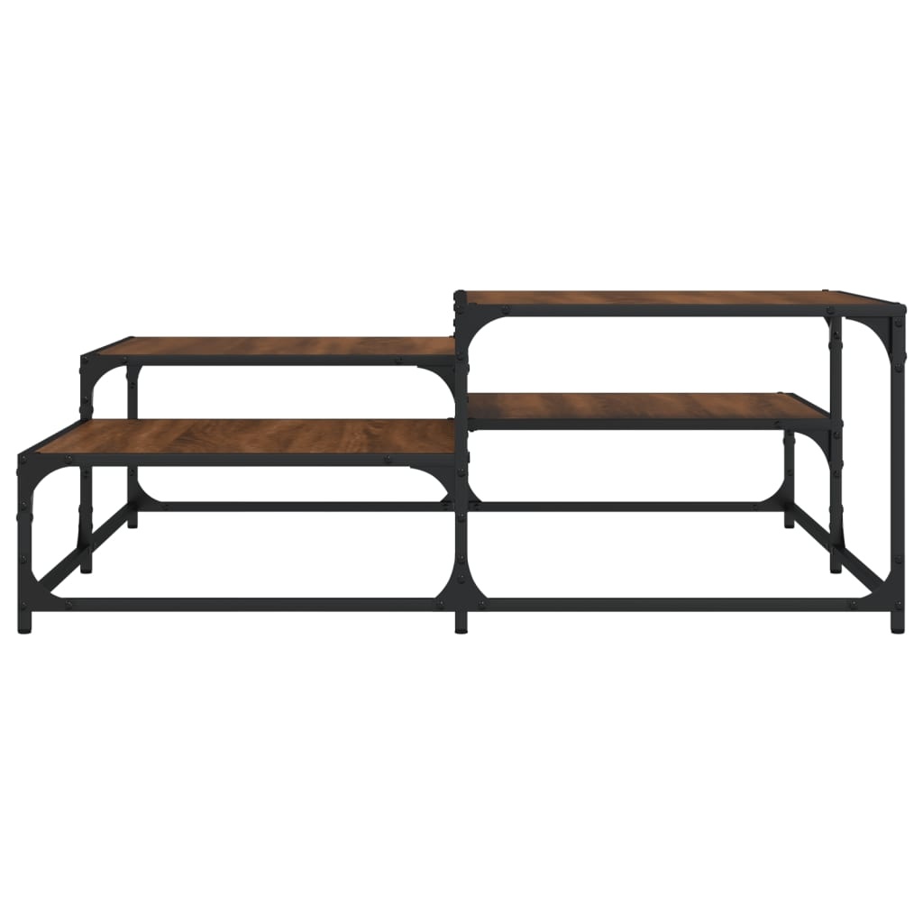 VidaXL Salontafel 107x107x40 cm bewerkt hout bruineikenkleurig