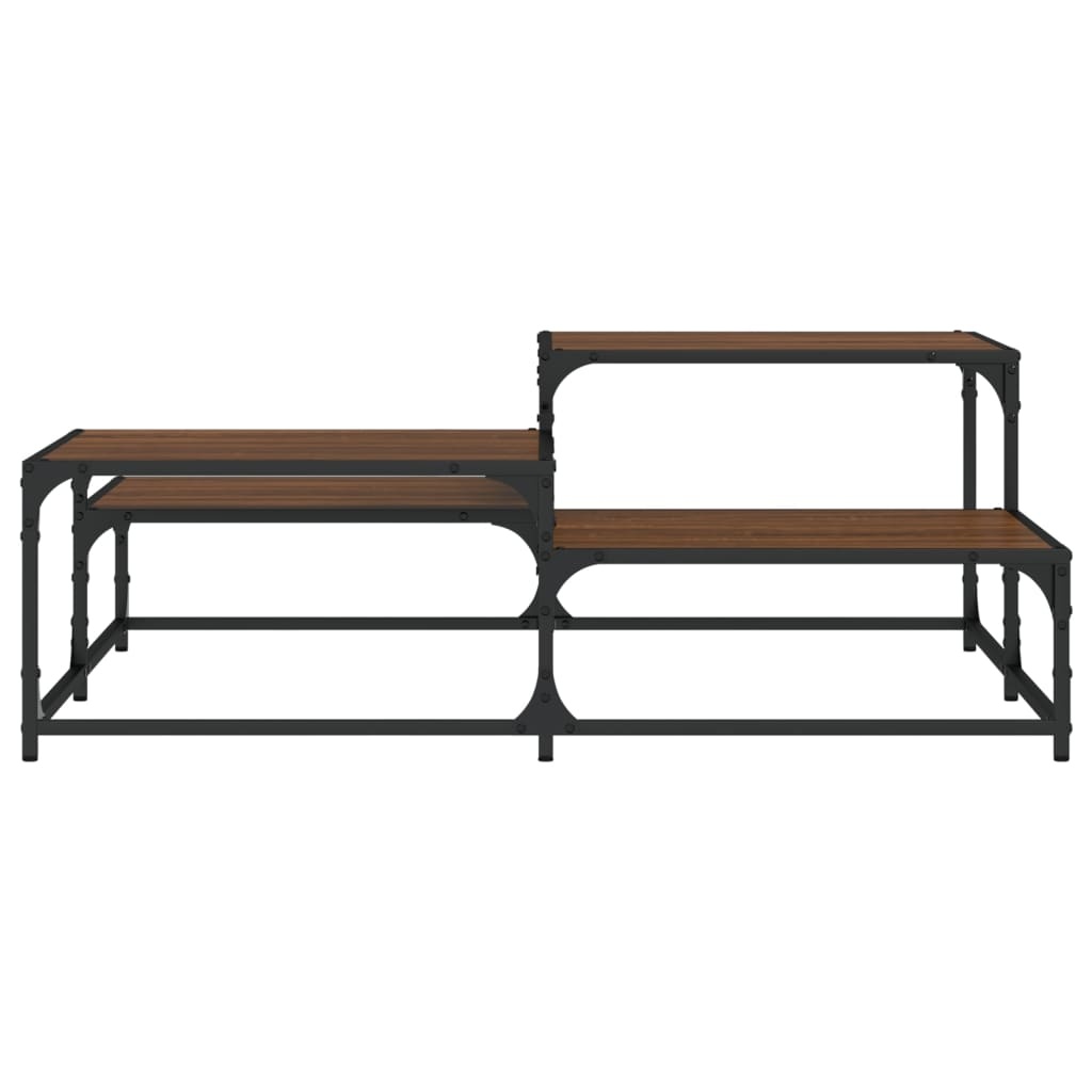 VidaXL Salontafel 107x107x40 cm bewerkt hout bruineikenkleurig