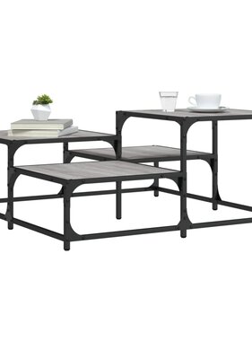 VidaXL Salontafel 87,5x87,5x40 cm bewerkt hout grijs sonoma eikenkleur